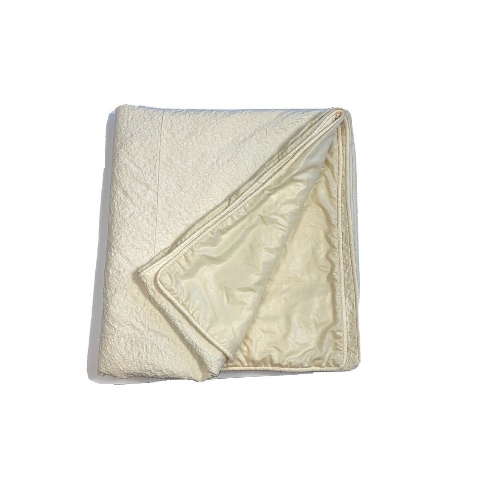 Ethan Allen Custom Made Cream Duvet Cover Full Queen Cotton Lace Bedding Vintage